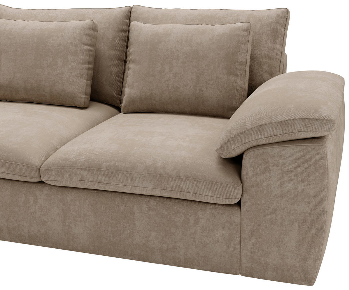 ECKSOFA Chenille Beige  - Beige/Schwarz, Design, Kunststoff/Textil (216/289cm) - Livetastic