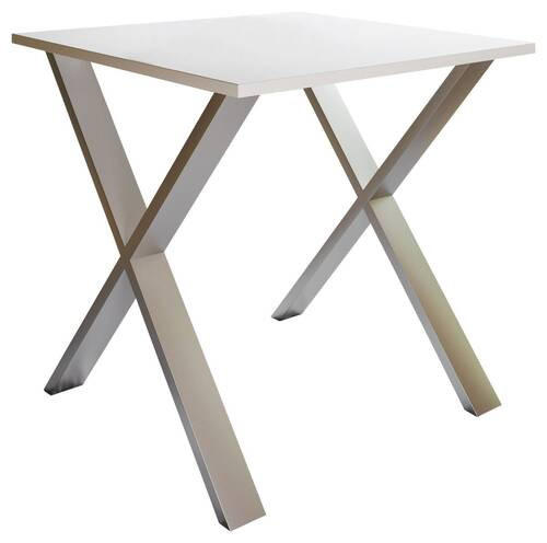 ESSTISCH Silberfarben, Weiß  - Silberfarben/Weiß, Basics, Holzwerkstoff (80/76/80cm) - MID.YOU