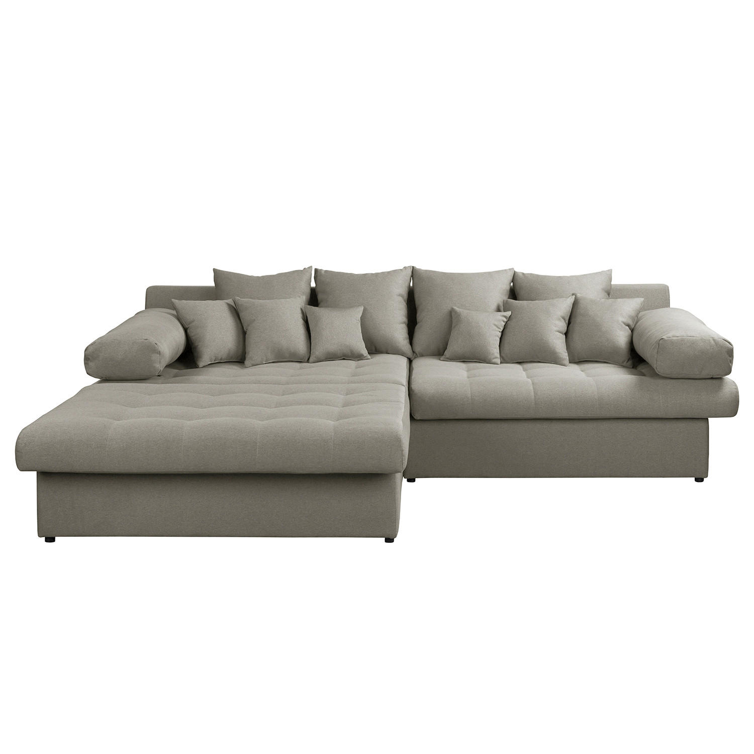 ECKSOFA Naomi in Mikrofaser Taupe Rückenkissen  243/284 cm  - Taupe/Schwarz, Design, Kunststoff/Textil (243/284cm) - P & B