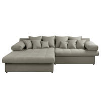ECKSOFA Naomi in Mikrofaser Taupe Rückenkissen  243/284 cm  - Taupe/Schwarz, Design, Kunststoff/Textil (243/284cm) - P & B