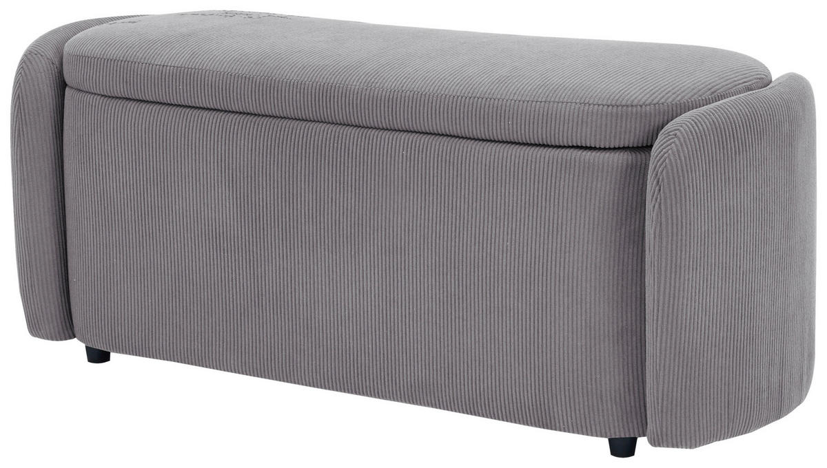 HOCKERBANK in Textil Hellgrau  - Hellgrau/Schwarz, Design, Kunststoff/Textil (114/47/42cm) - P & B