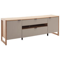 TV-ELEMENT Grau, Schwarz, Eichefarben  185/67/44 cm  - Eichefarben/Anthrazit, Design, Holzwerkstoff/Metall (185/67/44cm) - Hom`in