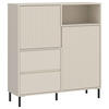 KOMMODE AVENALE  in 105,4/117,2/40 cm  - Kaschmir/Schwarz, Trend, Holzwerkstoff/Metall (105,4/117,2/40cm) - Hom`in