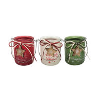 ÜVEG TEAMÉCSESTARTÓ - piros/fehér, Lifestyle, faalapú anyag/Üveg (8/10cm) - X-Mas