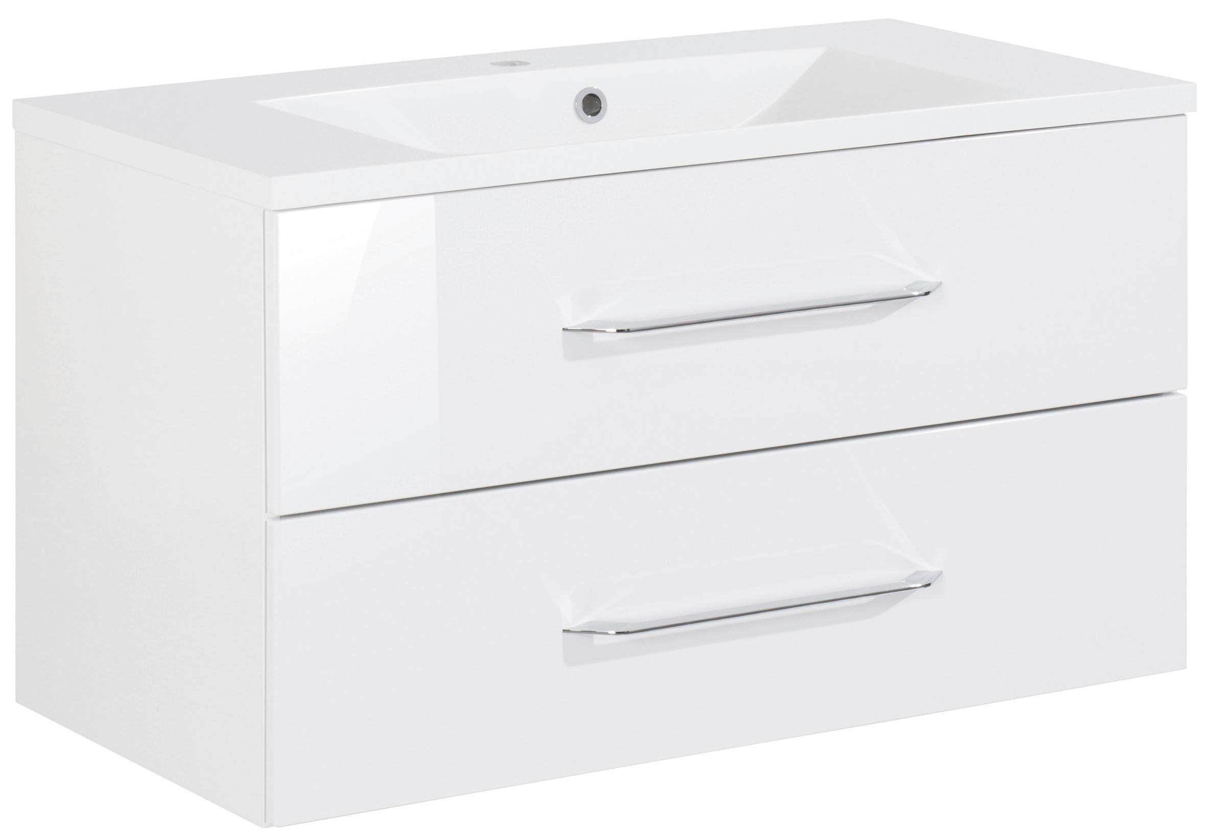 WASCHTISCHKOMBI 90 cm  - Alufarben/Weiß, MODERN, Holzwerkstoff/Kunststoff (90cm) - MID.YOU