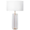TISCHLEUCHTE - Weiss/Goldfarben, Trend, Glas/Textil (32/52cm) - MAYTONI