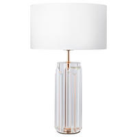 TISCHLEUCHTE - Weiss/Goldfarben, Trend, Glas/Textil (32/52cm) - MAYTONI