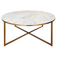 COUCHTISCH in Metall, Glas 80/80/45 cm  - Goldfarben/Weiß, Trend, Glas/Metall (80/80/45cm) - Ambia Home