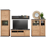 WOHNWAND in Dunkelgrau, Eiche Artisan 329,4/209,2/50 cm - Dunkelgrau/Anthrazit, MODERN, Glas/Holzwerkstoff (329,4/209,2/50cm) - Hom`in