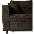 ECKSOFA  in Flachgewebe Dunkelbraun  - Dunkelbraun/Schwarz, KONVENTIONELL, Textil/Metall (252/162cm) - Carryhome