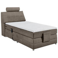 BOXSPRINGBETT 120/200 cm  in Braun  - Silberfarben/Braun, Modern, Holzwerkstoff/Kunststoff (120/200cm) - MID.YOU