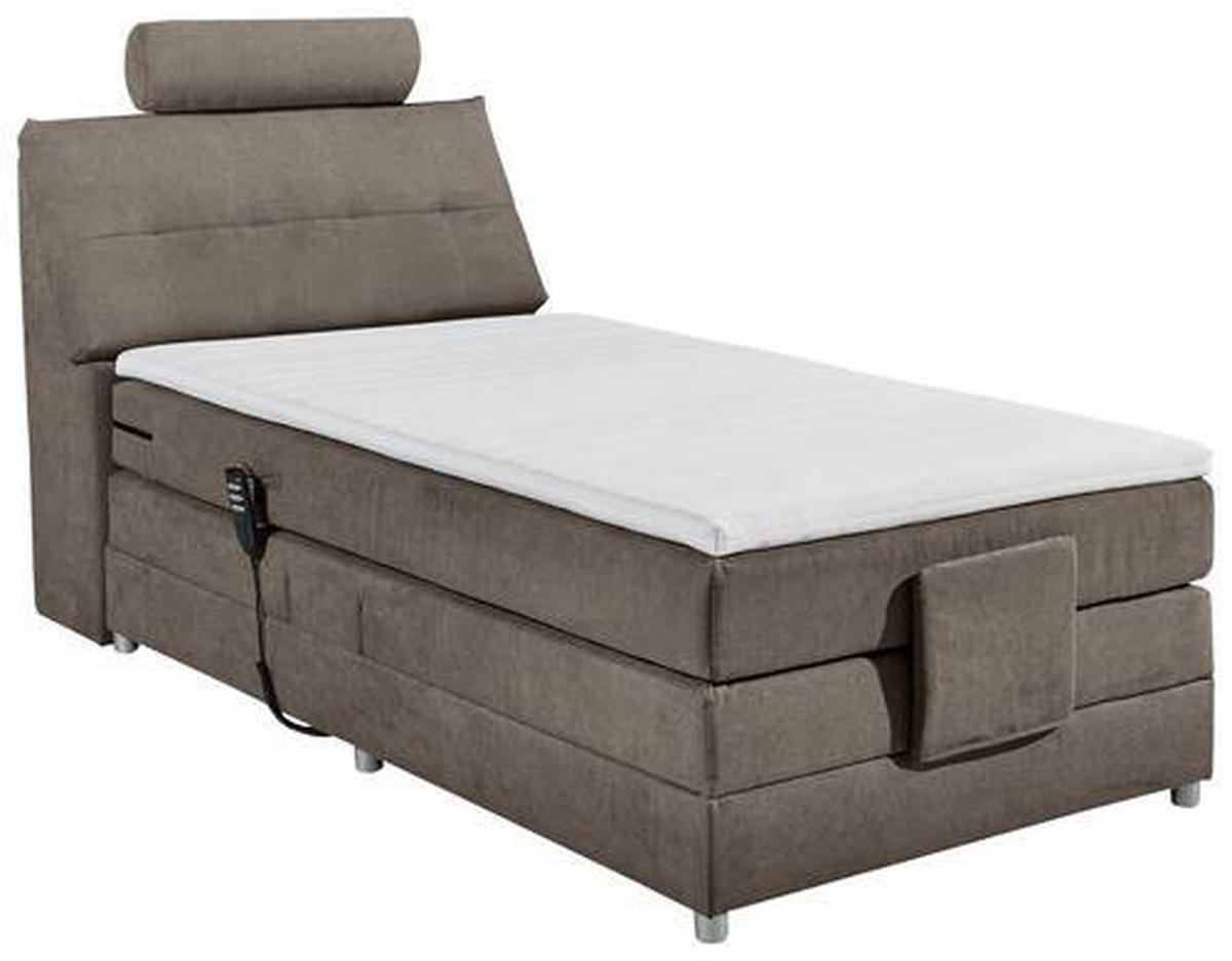 BOXSPRINGBETT 120/200 cm  in Braun  - Silberfarben/Braun, Modern, Holzwerkstoff/Kunststoff (120/200cm) - MID.YOU