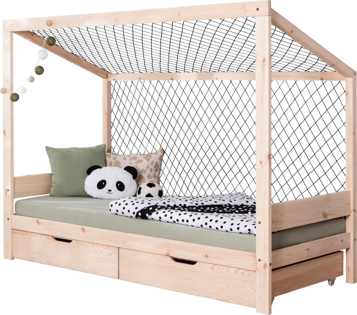 STAURAUMBETT 90/200 cm  in Naturfarben  - Naturfarben, MODERN, Holz/Textil (90/200cm) - MID.YOU