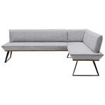 ECKBANK 223/163 cm  in Schwarz, Eichefarben, Hellgrau  - Eichefarben/Hellgrau, Design, Holz/Textil (223/163cm) - Voleo
