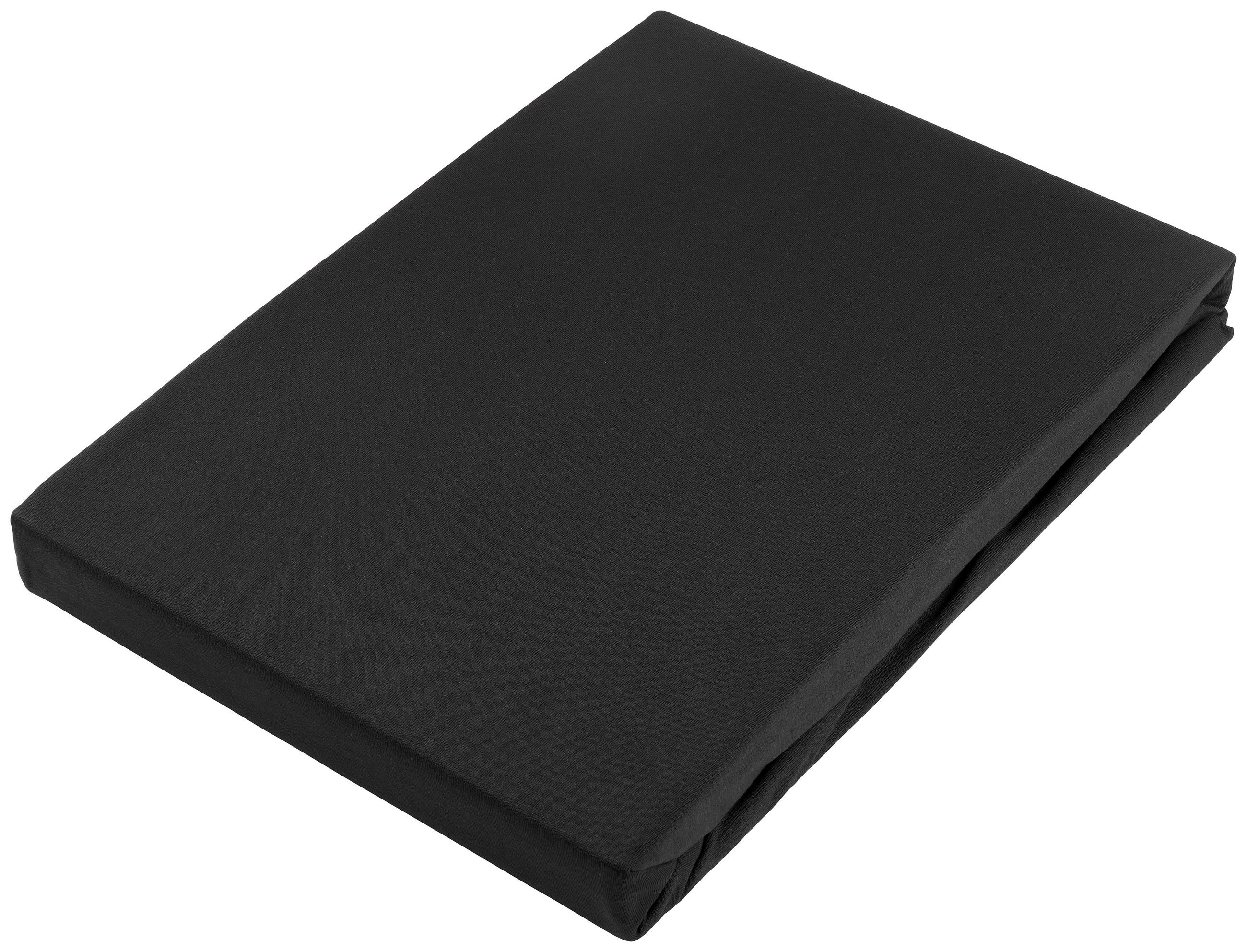 BOXSPRING-SPANNLEINTUCH 90/220 cm Jersey  - Schwarz, KONVENTIONELL, Textil (90/220cm) - Novel