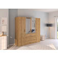 DREHTÜRENSCHRANK in Eichefarben - Eichefarben, Design, Glas/Holzwerkstoff (201/197/60cm) - Novel