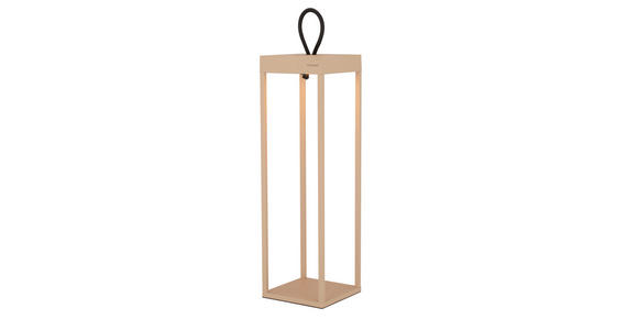 AKKU-TISCHLEUCHTE Miami 15/15/50 cm - Sandfarben, KONVENTIONELL, Kunststoff/Metall (15/15/50cm) - Dieter Knoll