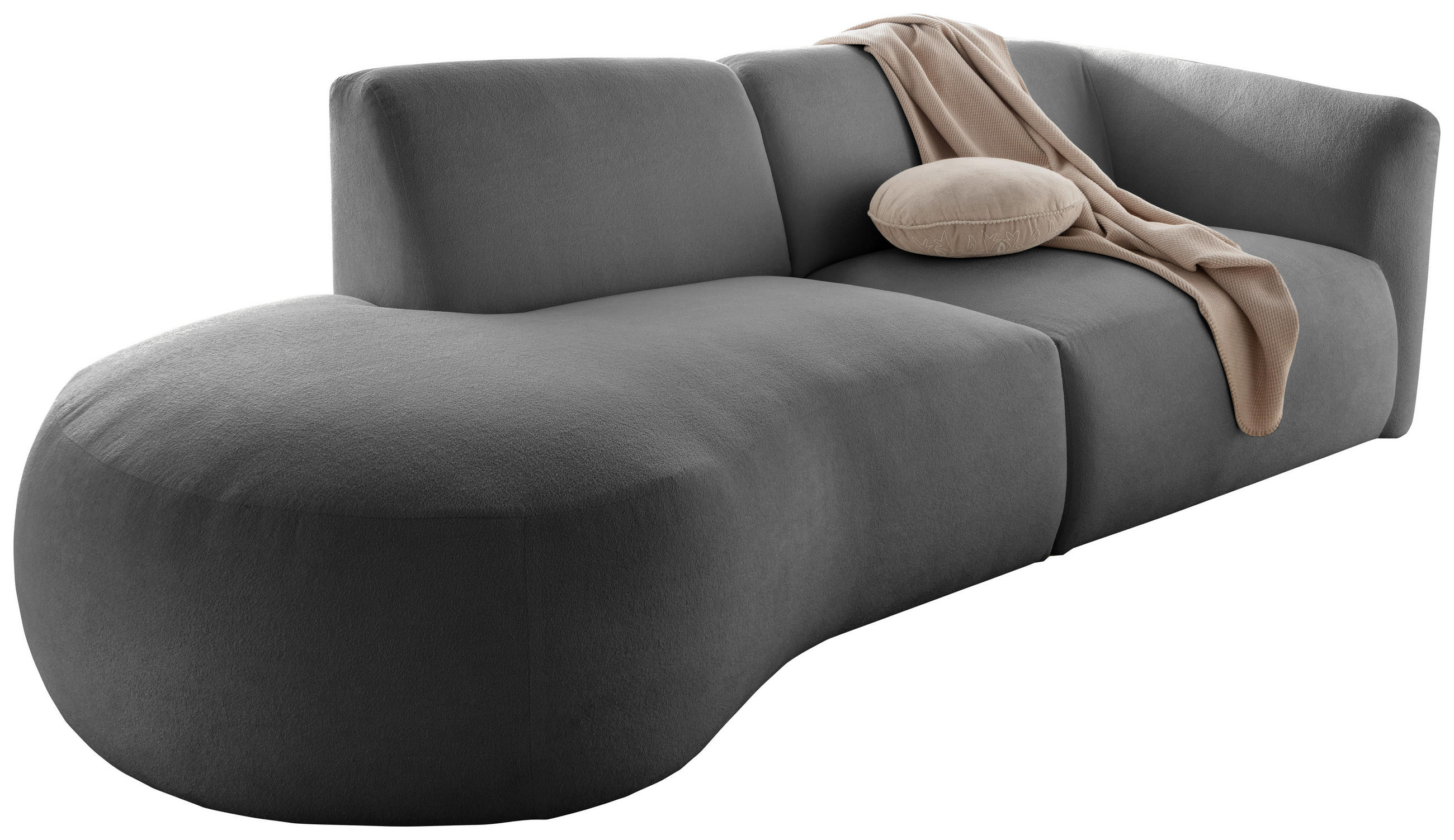 ECKSOFA Jesi Anthrazit Mikrofaser - Anthrazit/Schwarz, MODERN, Kunststoff/Textil (238/107cm) - Livetastic