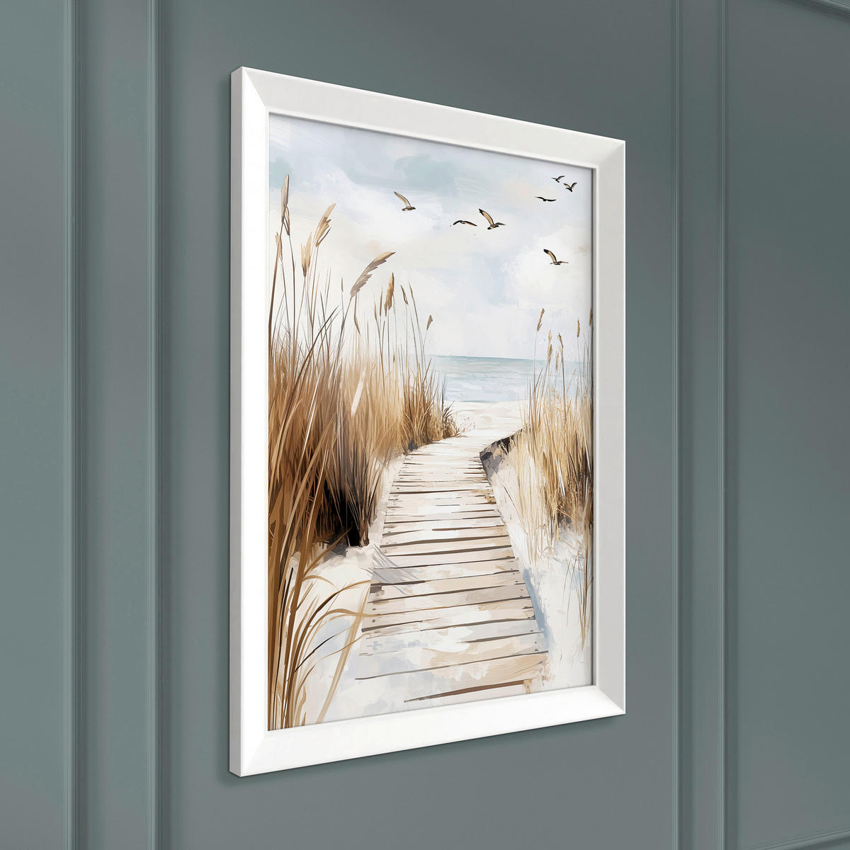 DRUCKGRAFIK Landschaft & Natur, Strand & Meer  - Multicolor/Weiß, Basics, Holz/Papier (75/56/3cm)