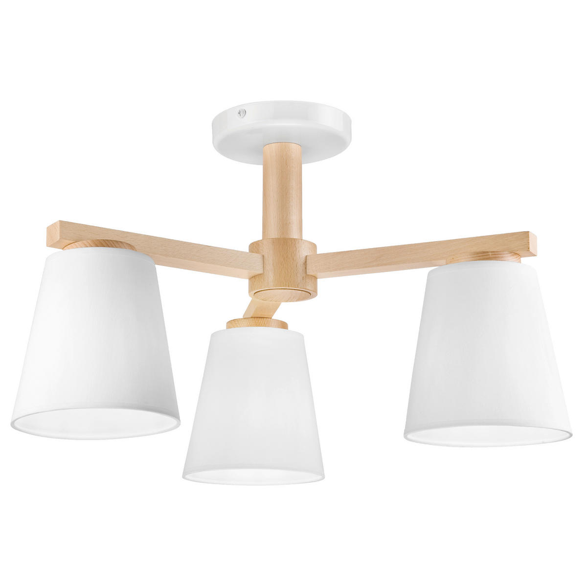 HÄNGELEUCHTE ELLIE 45/45/32 cm   - Weiß Hochglanz, Natur, Holz/Textil (45/45/32cm)