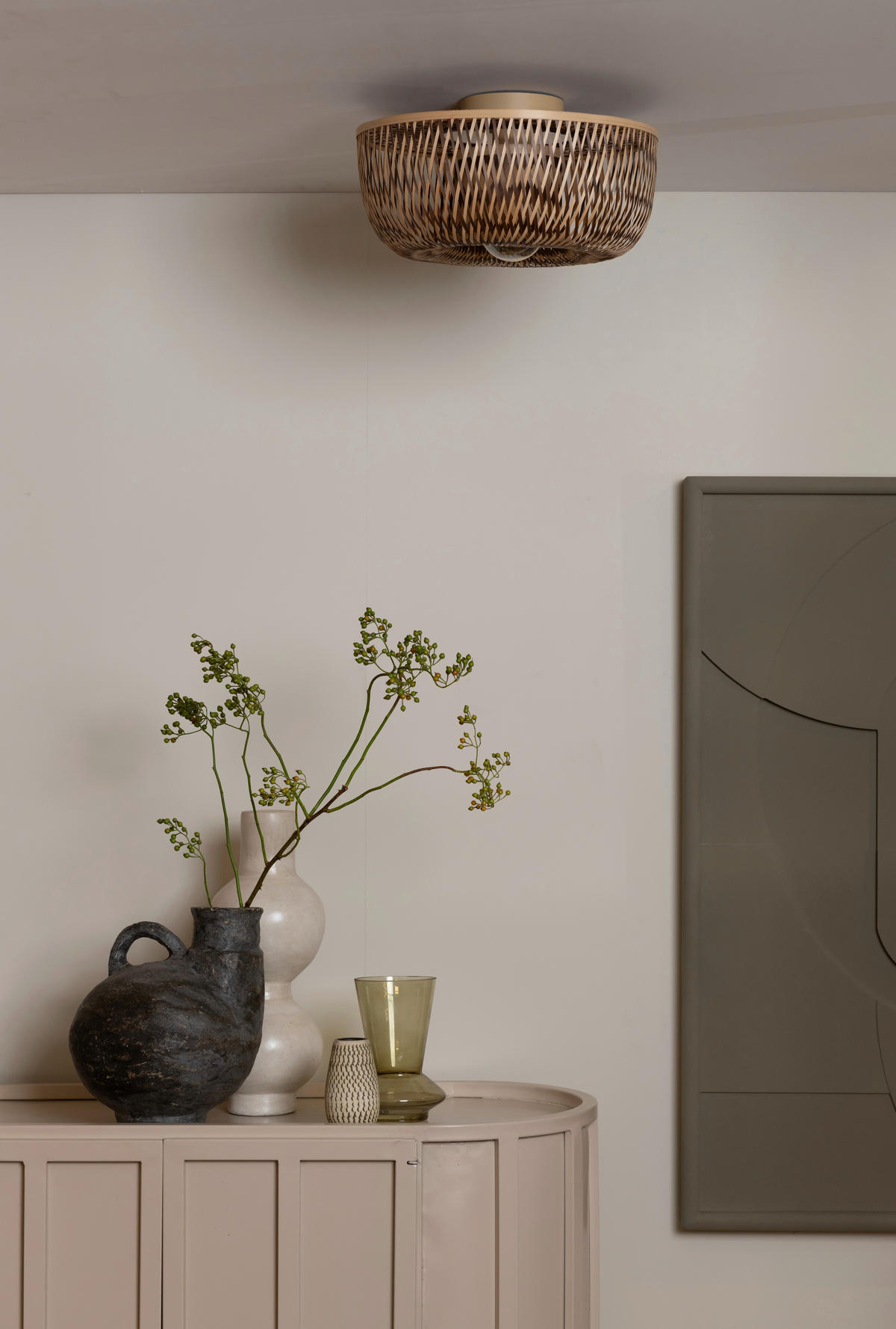 DECKENLEUCHTE Good & Mojo 35/15 cm   - Braun/Naturfarben, Basics, Naturmaterialien (35/15cm) - Good & Mojo