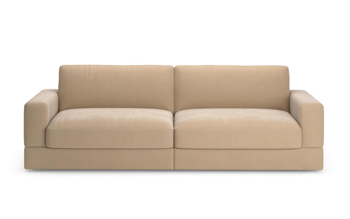 BIGSOFA FABIO E Mikrofaser Sandfarben  - Sandfarben/Schwarz, MODERN, Kunststoff/Textil (264/87/108cm) - Sit & More