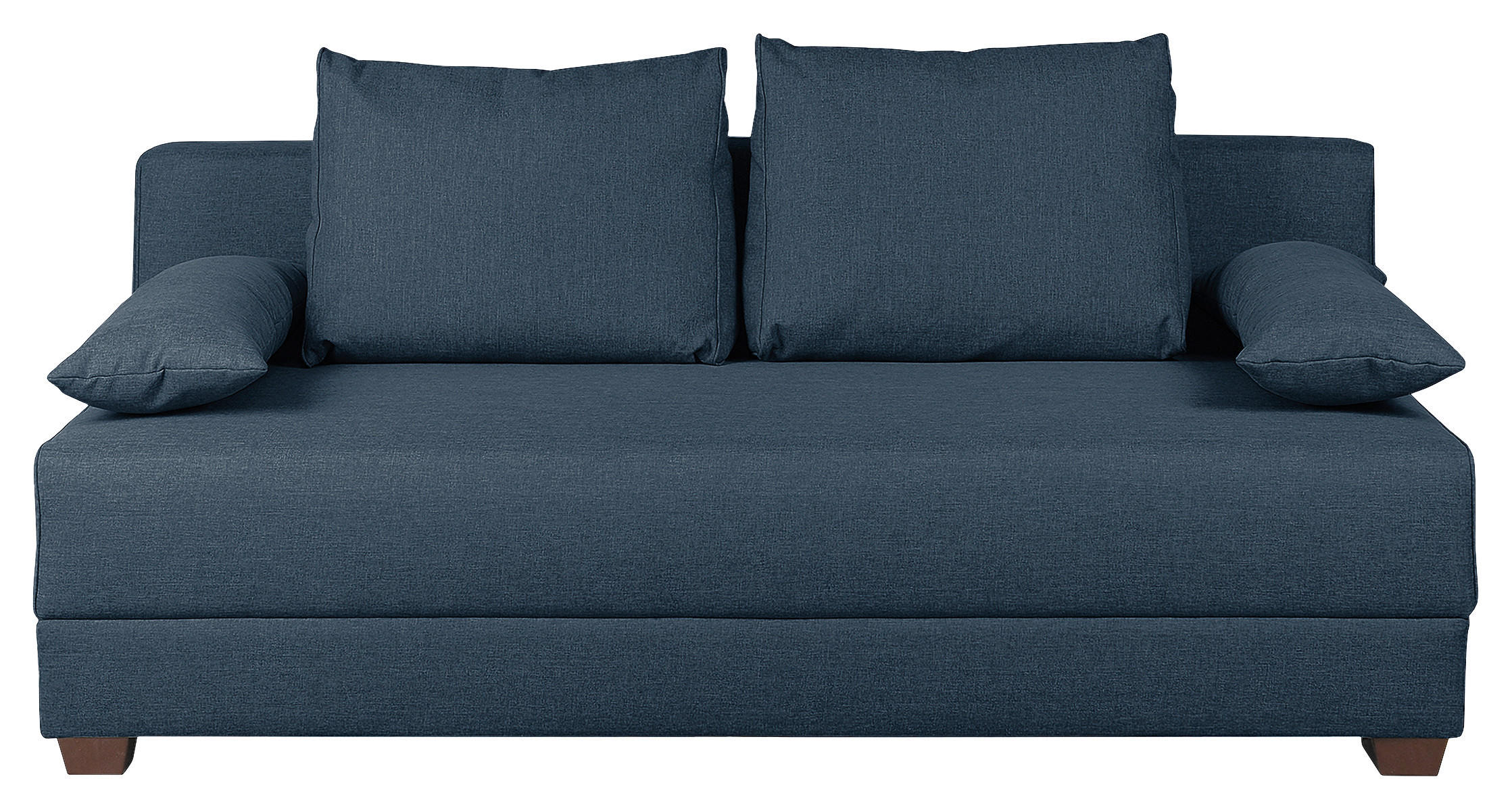 SCHLAFSOFA Webstoff Dunkelblau  - Dunkelbraun/Dunkelblau, Design, Holz/Textil (202/85/110cm) - MID.YOU