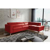 ECKSOFA MONDO Rot Echtleder Lederlook  - Chromfarben/Rot, Design, Leder/Textil (286/208cm) - Livetastic