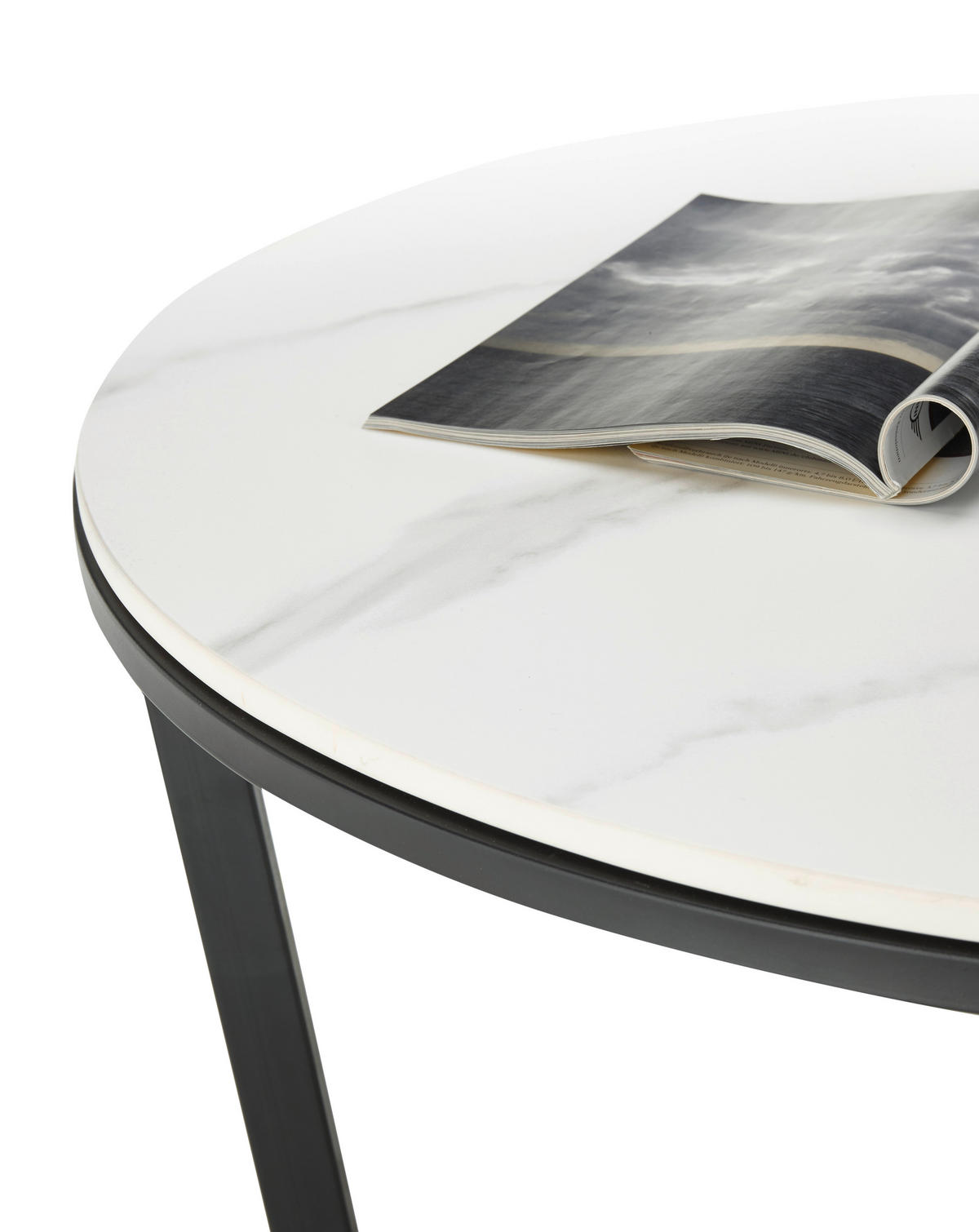COUCHTISCH in Metall, Keramik  - Schwarz/Weiß, Design, Keramik/Metall (70/38cm) - MID.YOU