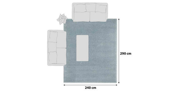 HOCHFLORTEPPICH 240/290 cm ROYAL SHAGGY Türkis - Türkis, Basics, Textil (240/290cm) - Novel