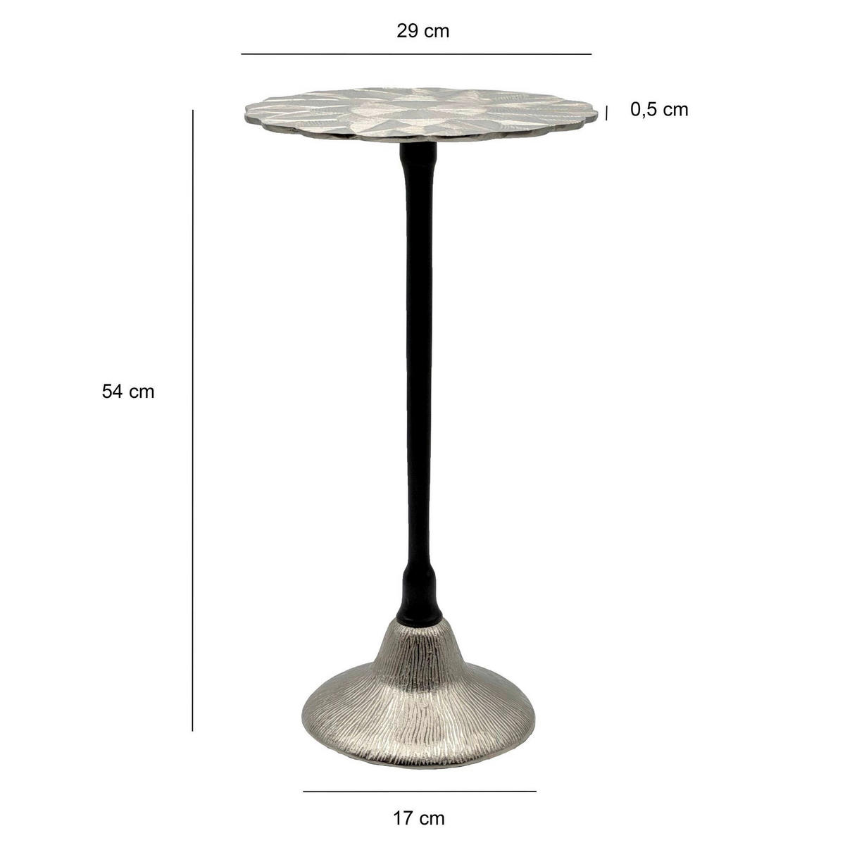 BEISTELLTISCH Silberfarben rund  - Silberfarben, Design, Metall (29/54/29cm) - Livetastic