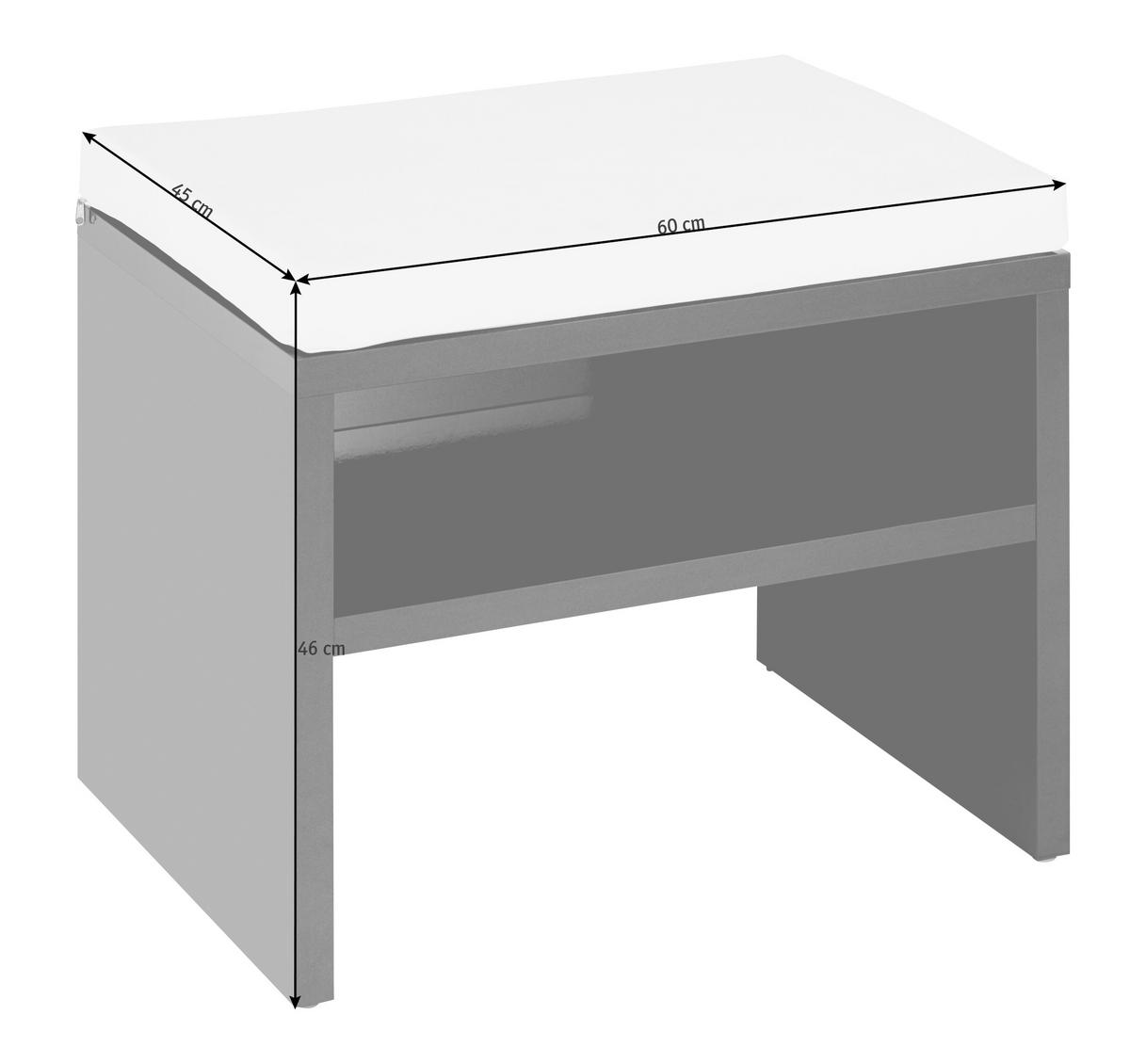 SITZBANK  in 60/46/45 cm  - Anthrazit, Design, Holzwerkstoff/Textil (60/46/45cm) - Novel