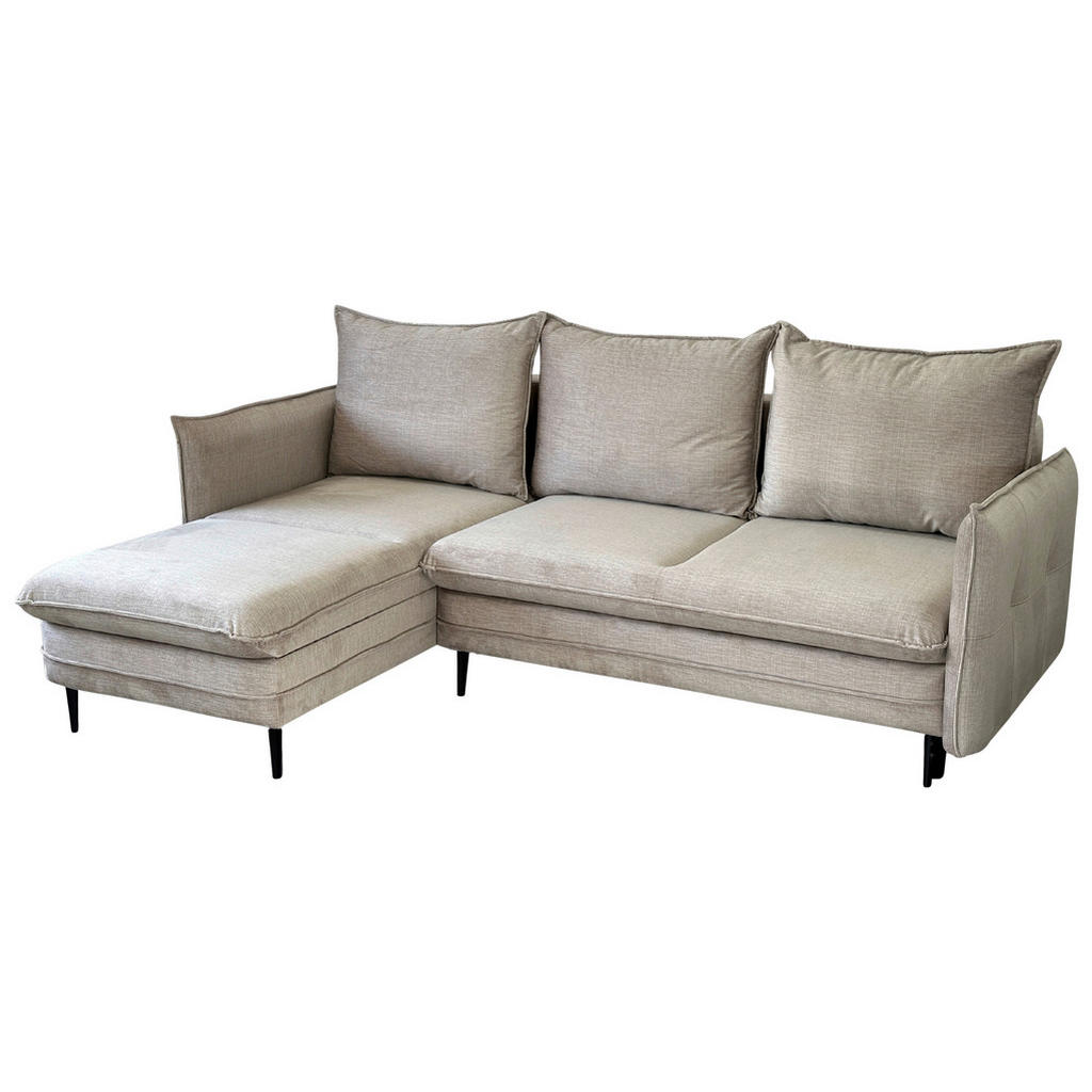 Thumbnail - Mid.you Ecksofa, Beige, Textil, 3-Sitzer, Füllung: Polyurethan (PUR),Polyurethan (Pur), seitenverkehrt montierbar, L-For...