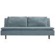 SCHLAFSOFA Flachgewebe Hellblau  - Eichefarben/Hellblau, KONVENTIONELL, Holz/Textil (205/85/98cm) - Carryhome