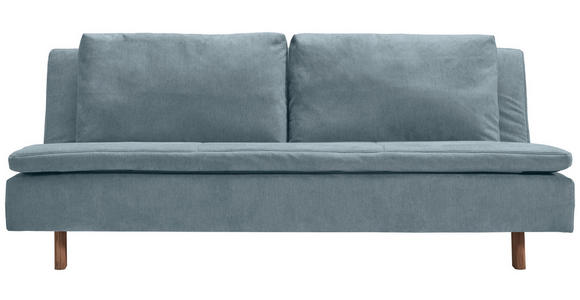 SCHLAFSOFA Flachgewebe Hellblau  - Eichefarben/Hellblau, KONVENTIONELL, Holz/Textil (205/85/98cm) - Carryhome