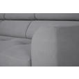 ECKSOFA in Feincord Grau  205/280 cm  - Schwarz/Grau, Design, Textil/Metall (205/280cm) - Xora