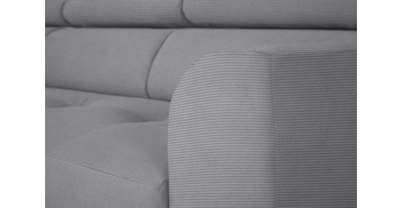 ECKSOFA in Feincord Grau  205/280 cm  - Schwarz/Grau, Design, Textil/Metall (205/280cm) - Xora