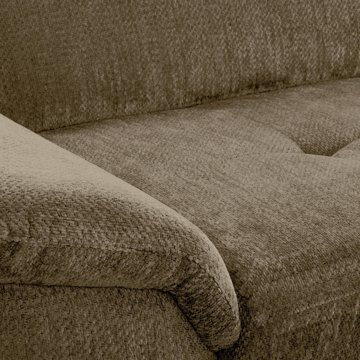 ECKSOFA  Webstoff Taupe  - Taupe/Schwarz, Design, Textil/Metall (268/195cm) - Livetastic