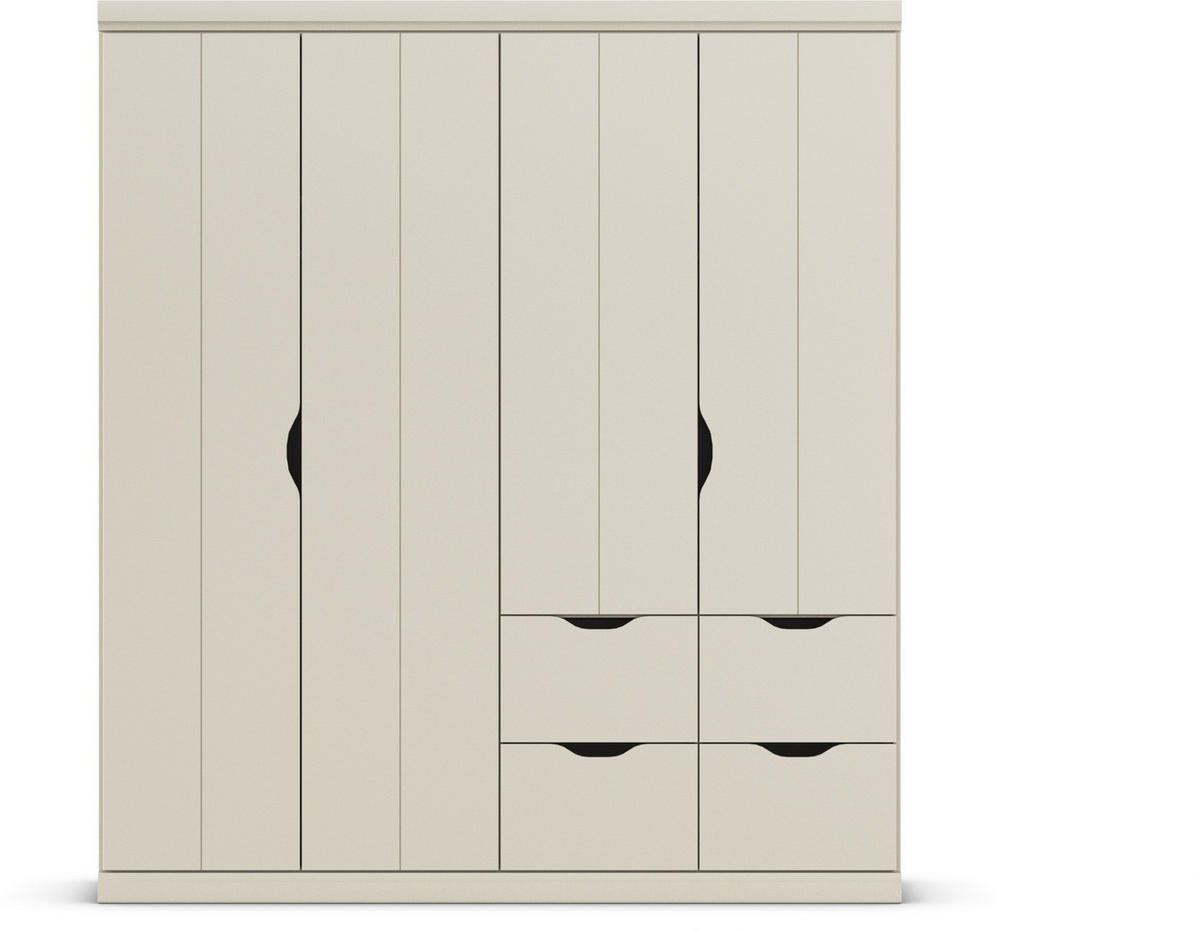 KLEIDERSCHRANK 181/203/56 cm 4-türig Champagner  - Champagner, Basics, Holzwerkstoff (181/203/56cm) - Rauch Möbel