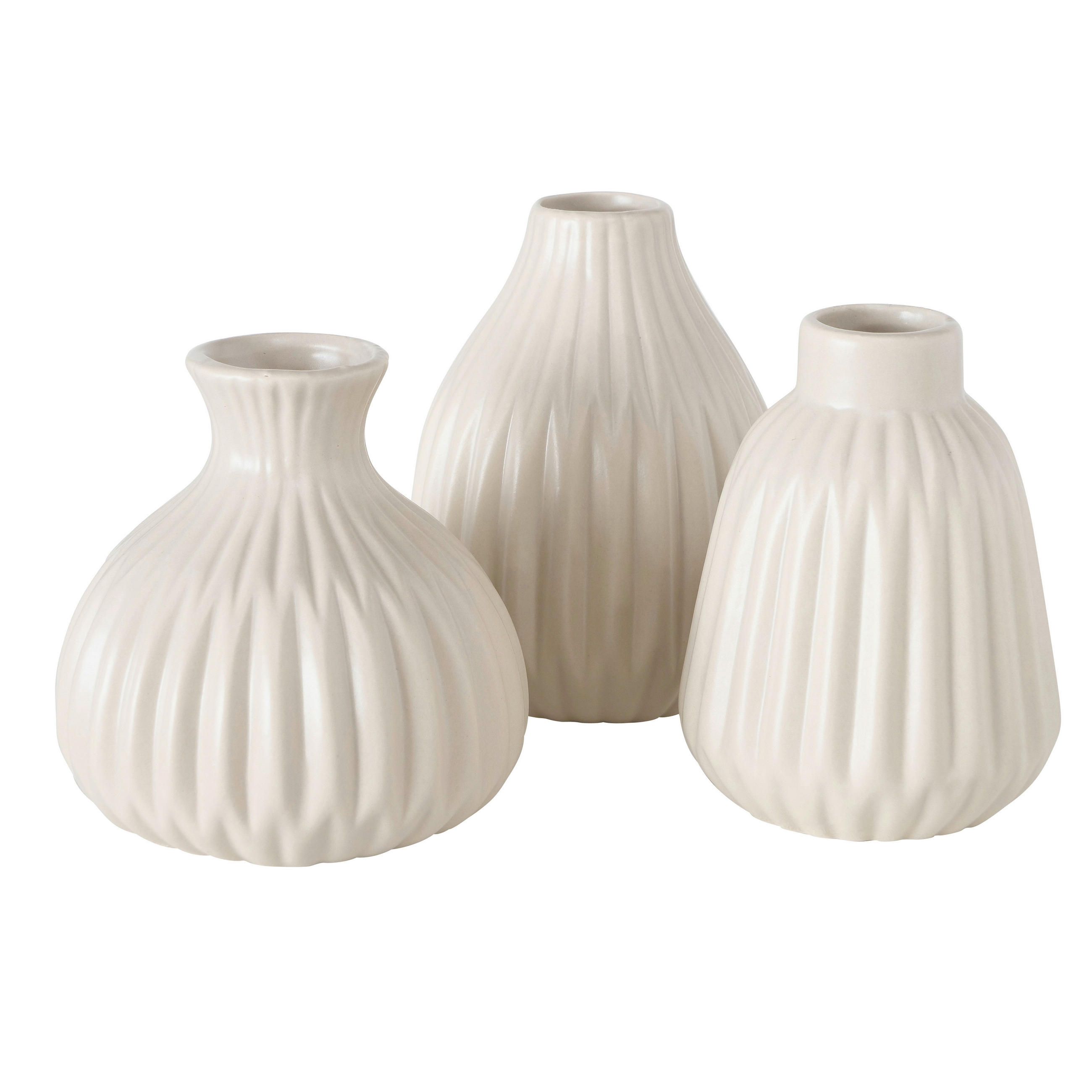 VASE  - Weiss, Konventionell, Keramik (12cm)