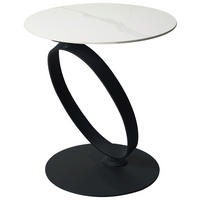 BEISTELLTISCH Schwarz, Weiß rund  - Schwarz/Weiß, Design, Glas/Keramik (50/54/50cm) - Dieter Knoll