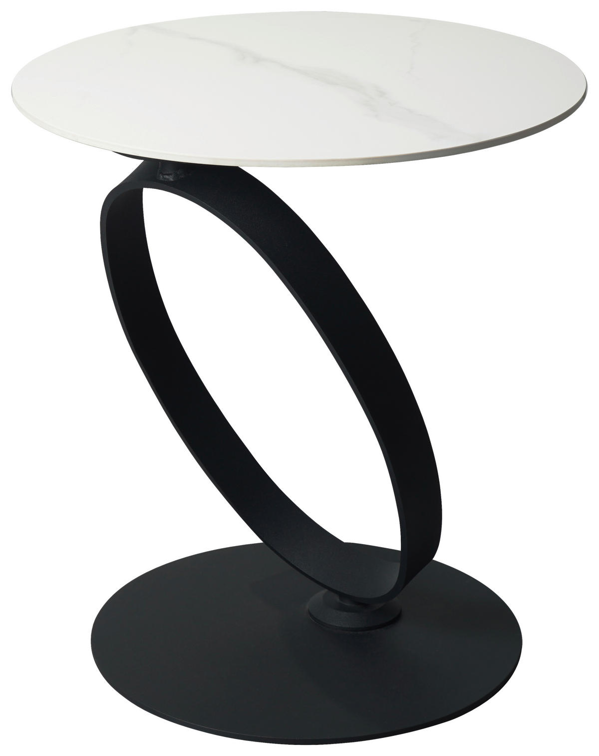 BEISTELLTISCH Schwarz, Weiß rund  - Schwarz/Weiß, Design, Glas/Keramik (50/54/50cm) - Dieter Knoll