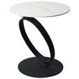 BEISTELLTISCH 50/50/54 cm Schwarz, Weiß rund  - Schwarz/Weiß, Design, Glas/Keramik (50/50/54cm) - Dieter Knoll