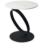 BEISTELLTISCH 50/50/54 cm Schwarz, Weiß rund  - Schwarz/Weiß, Design, Glas/Keramik (50/50/54cm) - Dieter Knoll