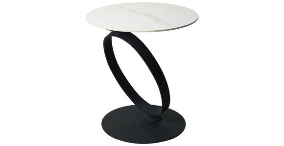 BEISTELLTISCH 50/50/54 cm Schwarz, Weiß rund  - Schwarz/Weiß, Design, Glas/Keramik (50/50/54cm) - Dieter Knoll