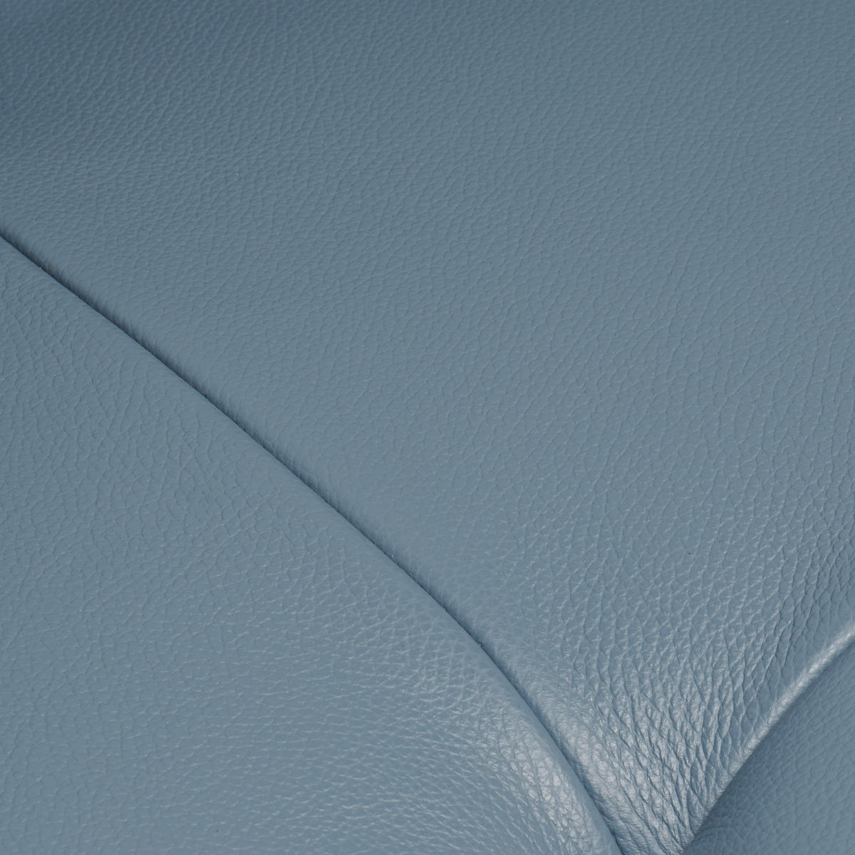 **PIED METALLIQUE NOIR in cuir véritable bleu-gris  - bleu-gris/noir, Design, cuir/métal (187/273cm) - Celina Home