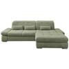 ECKSOFA Grün Chenille  - Chromfarben/Grün, Design, Textil/Metall (300/196cm) - Livetastic