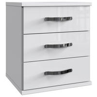 NACHTSCHRANK 46/58/40 cm  - Chromfarben/Weiß Hochglanz, MODERN, Holzwerkstoff/Kunststoff (46/58/40cm) - MID.YOU