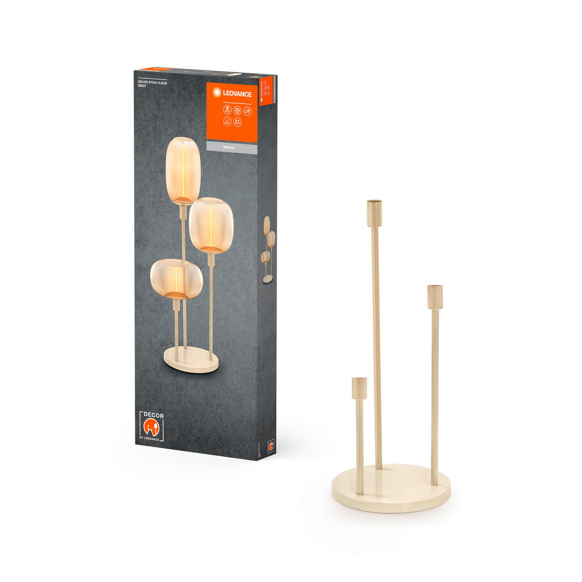LEUCHTENFUß Decor Stick Floor 32/78 cm   - Beige, Basics, Metall (32/78cm) - Ledvance