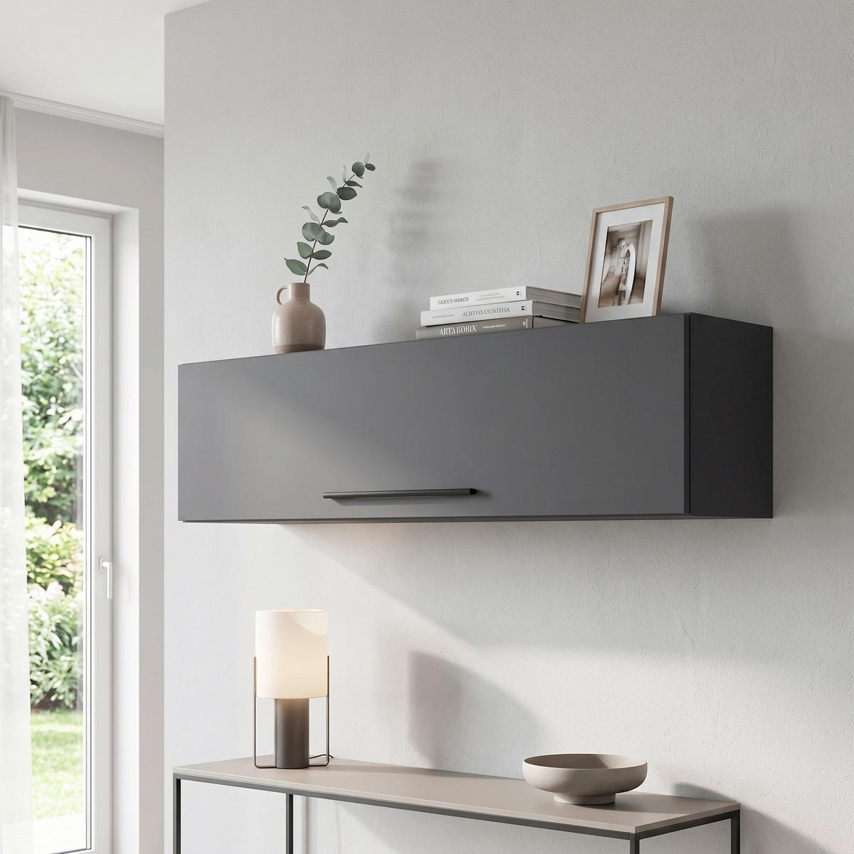 WANDREGAL 115/30/30 cm  - Anthrazit/Schwarz, Modern, Holzwerkstoff/Metall (115/30/30cm) - MID.YOU